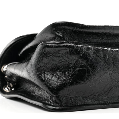 Saint Laurent Niki Medium Chain Satchel Crinkled Calfskin Black