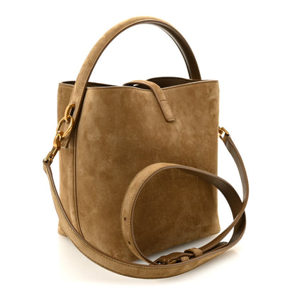 Saint Laurent Le 37 Small Suede Bucket Bag Golden Leaf