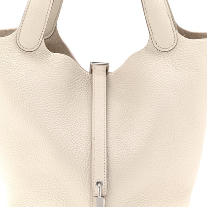 Picotin Lock 22mm Taurillon Clemence Leather Bucket Bag Beton