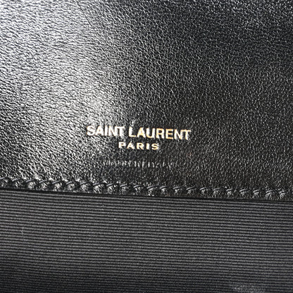 Saint Laurent Lambskin Chevron Quilted Large Loulou Shoulder Bag Black