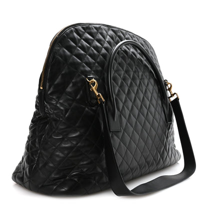 Saint Laurent Calfskin Quilted ES Giant Travel Bag Black