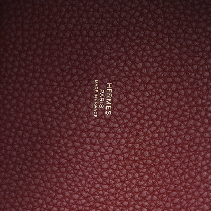 Taurillon Clemence Picotin Lock 18 PM Grained Calfskin Leather Tote Rouge H