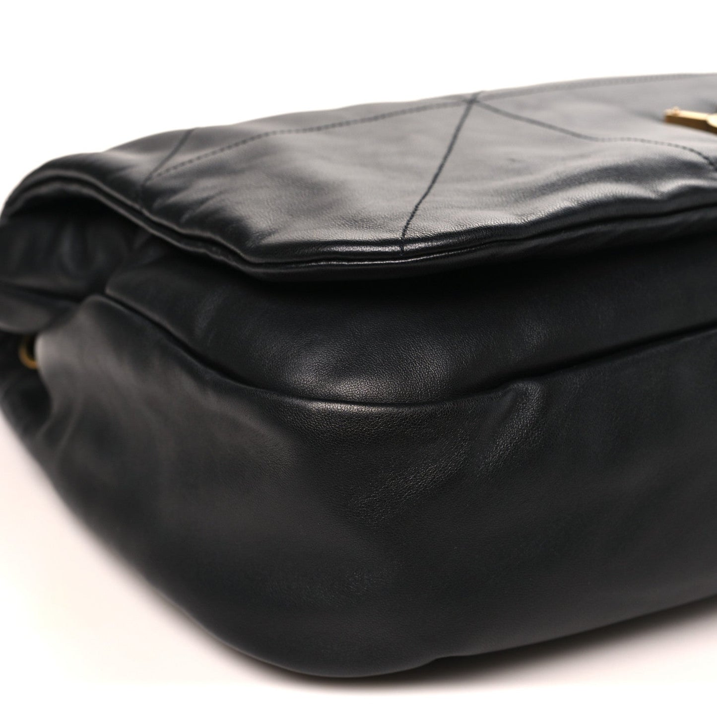 Saint Laurent Lambskin Matelasse Monogram Large Shoulder Bag Black