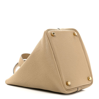 Picotin Lock 18 PM Bucket Handbag Grained Calfskin Leather Trench