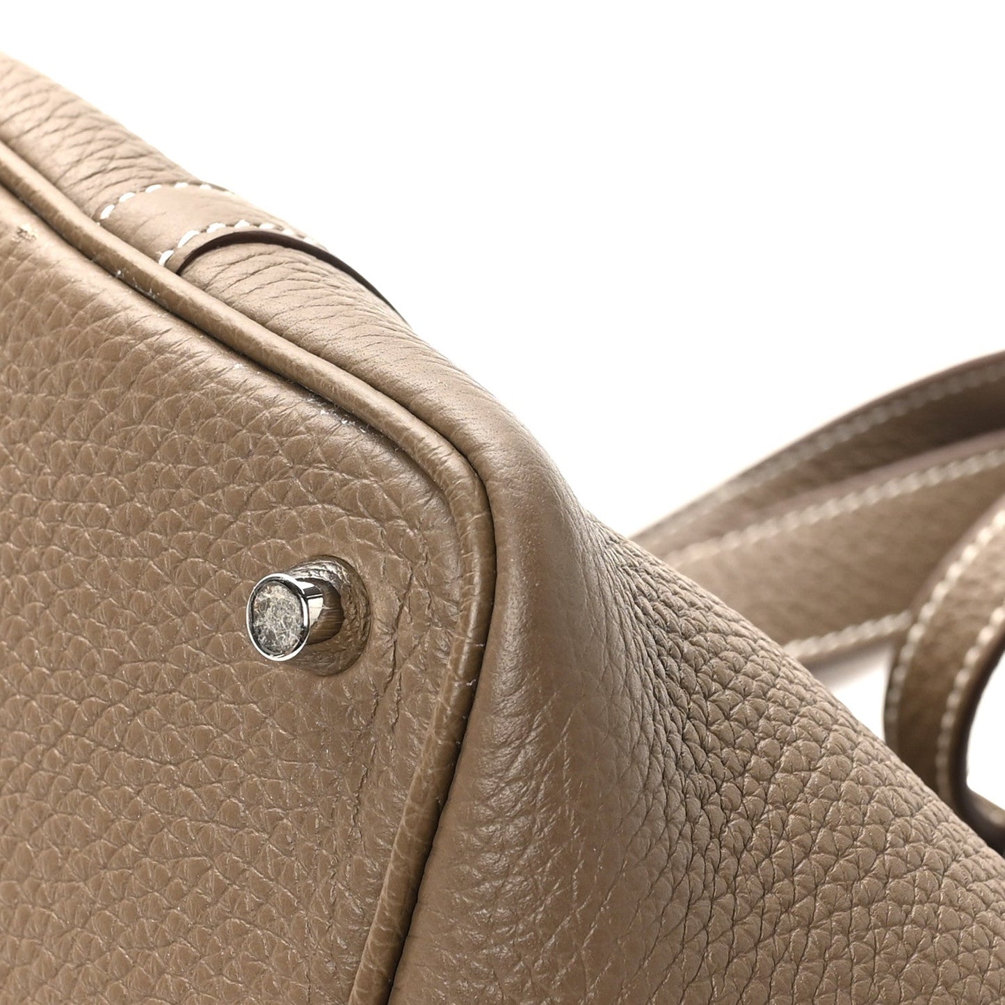 Taurillon Clemence Picotin Lock 18 PM Tote Bag Etoupe