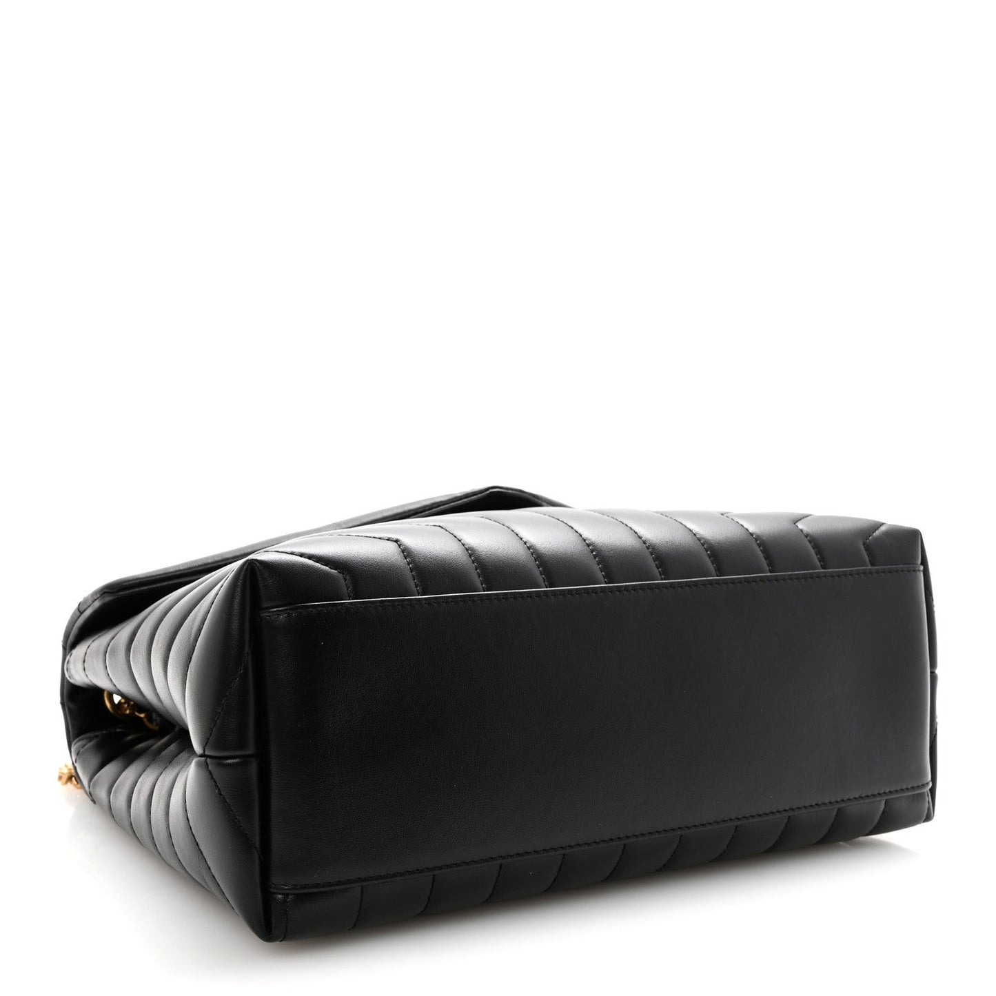 Saint Laurent Calfskin Y Quilted Monogram Medium Loulou Chain Satchel Black