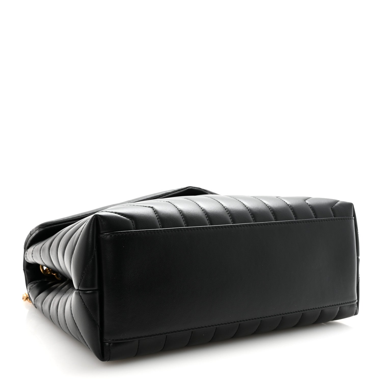 Saint Laurent Calfskin Y Quilted Monogram Medium Loulou Chain Satchel Black