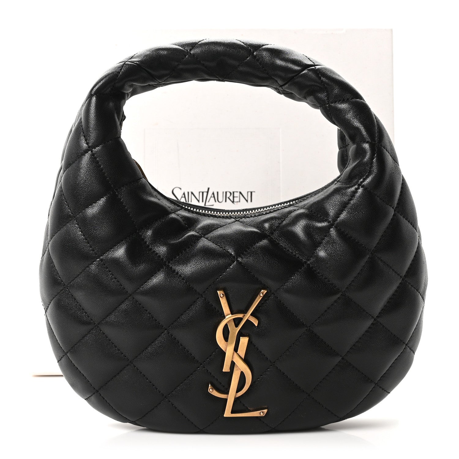 Saint Laurent Lambskin Quilted Icarino Bag Black