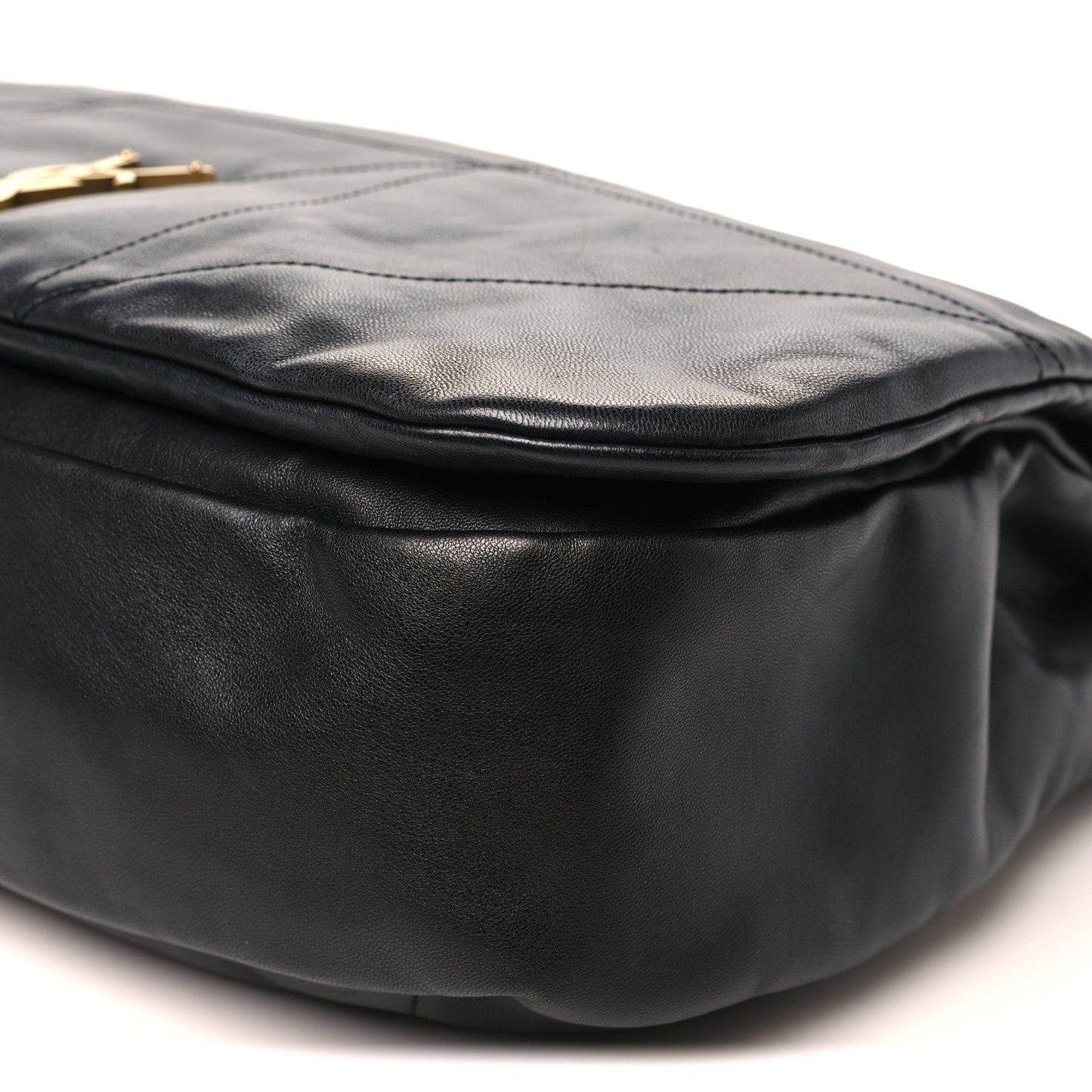 Saint Laurent Lambskin Matelasse Monogram Large Shoulder Bag Black