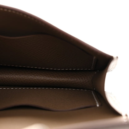 Taupe leather interior edge view with white contrast stitching