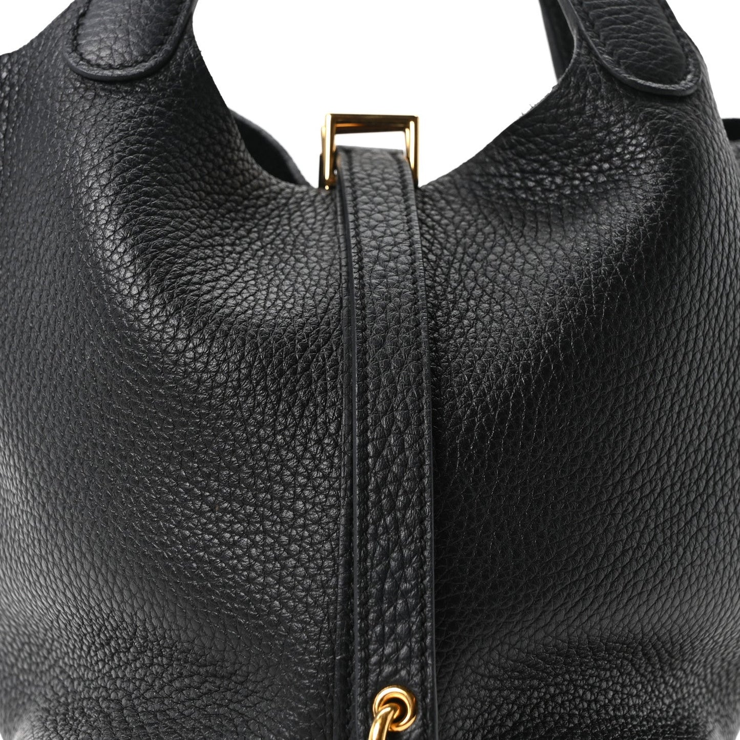 Taurillon Clemence Leather Tote Bag 18 PM Black