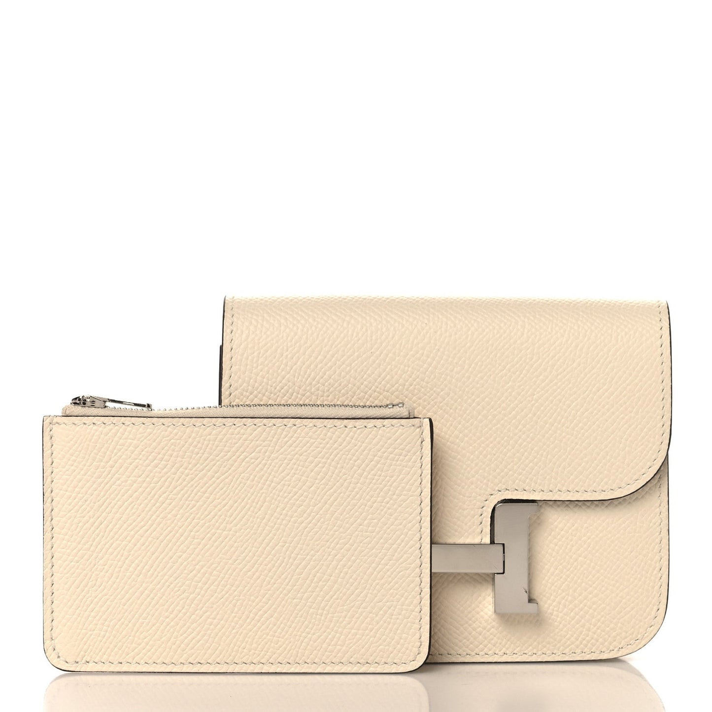 Slim Constance wallet with card case pocket, Nata textured leather
