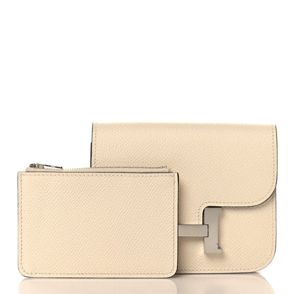 Slim Constance wallet with card case pocket, Nata textured leather