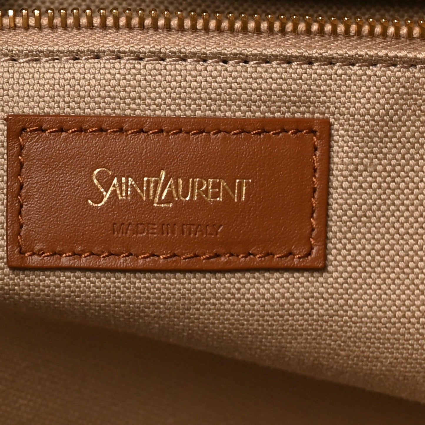 Saint Laurent Canvas Calfskin Y Tote Desert Dust Brick