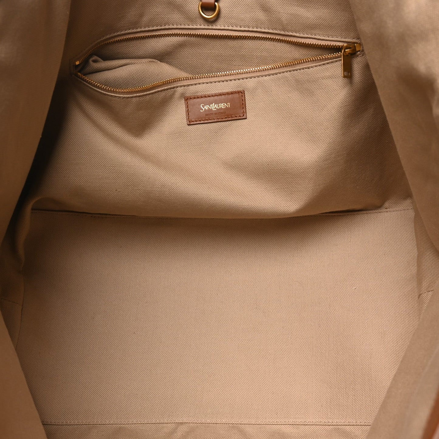 Saint Laurent Canvas Calfskin Y Tote Desert Dust Brick