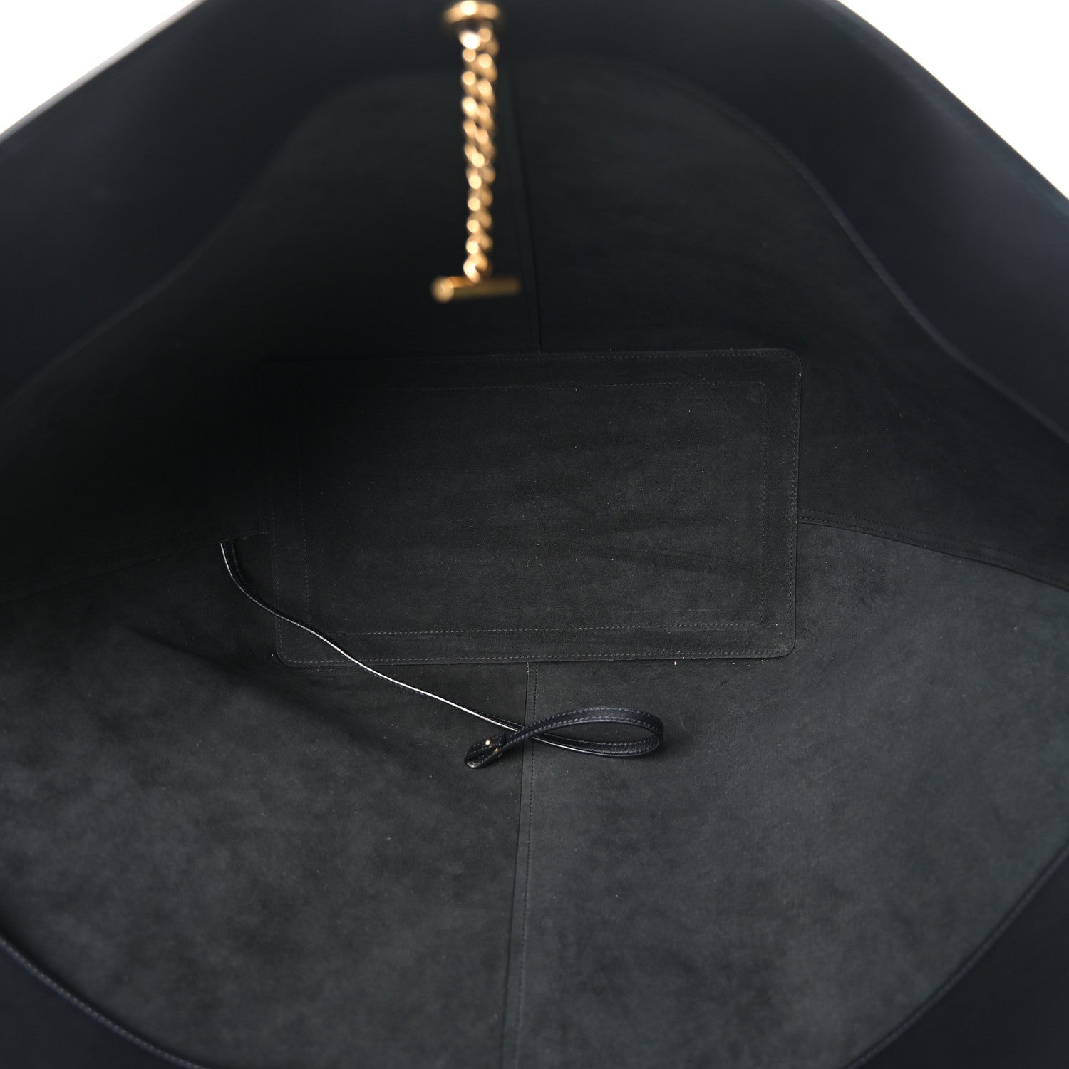 Saint Laurent Smooth Calfskin Maxi Trapezoid Shopping Tote Black