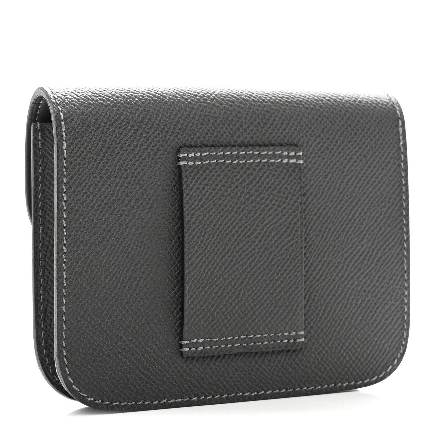Constance slim wallet exterior back with card pocket and contrast stitching