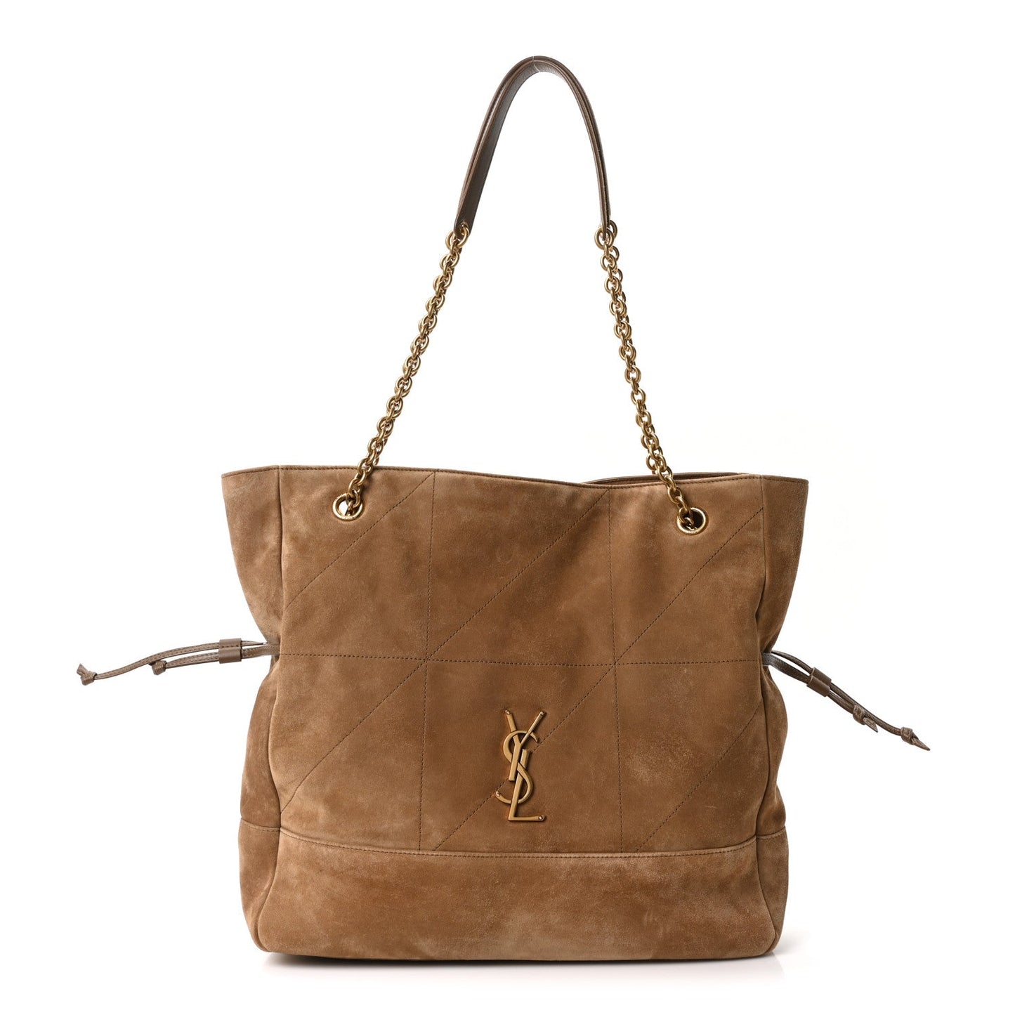 Saint Laurent Suede Medium Jamie Shopping Tote Golden Leaf