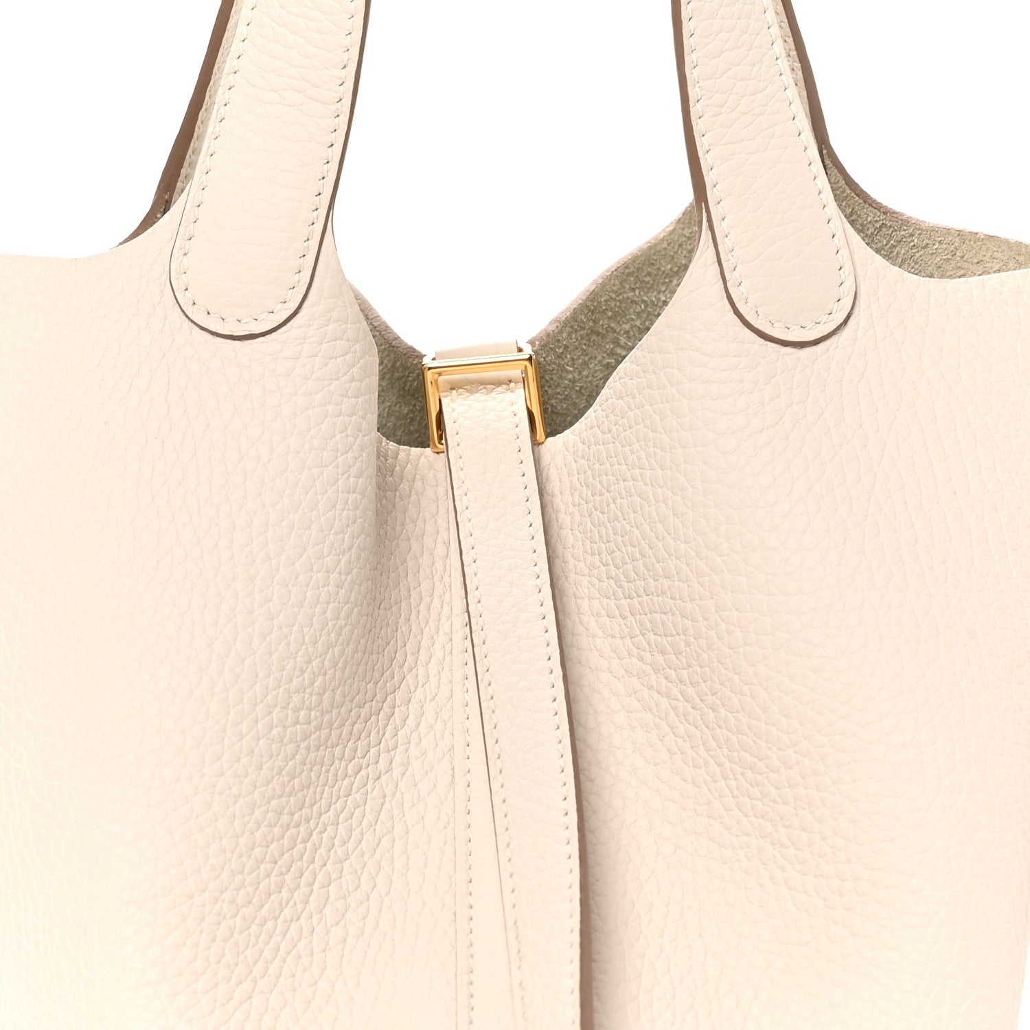 Picotin Lock 18 PM Taurillon Clemence Tote Bag Gris Pale