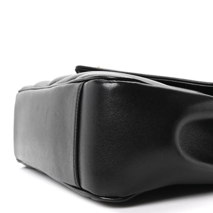 Saint Laurent Loulou Lambskin Chevron Quilted Medium Shoulder Bag Black