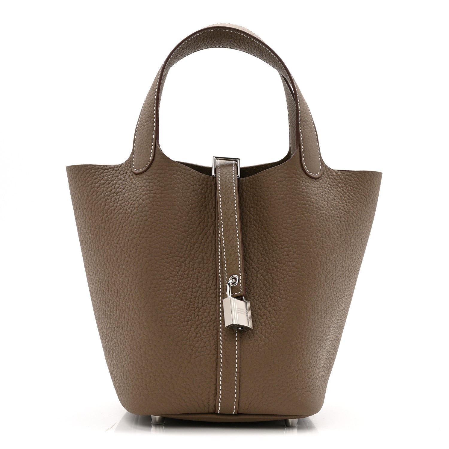 Taurillon Clemence Picotin Lock 18 PM Etoupe Tote Bag