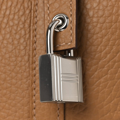 Picotin Lock 18 PM Bucket Bag Textured Calfskin Leather Biscuit