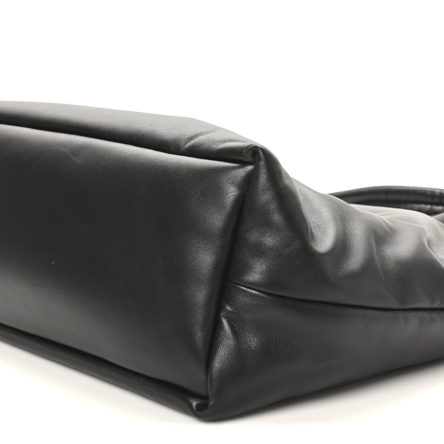 SAINT LAURENT Lambskin Wide Puffer Tote Black