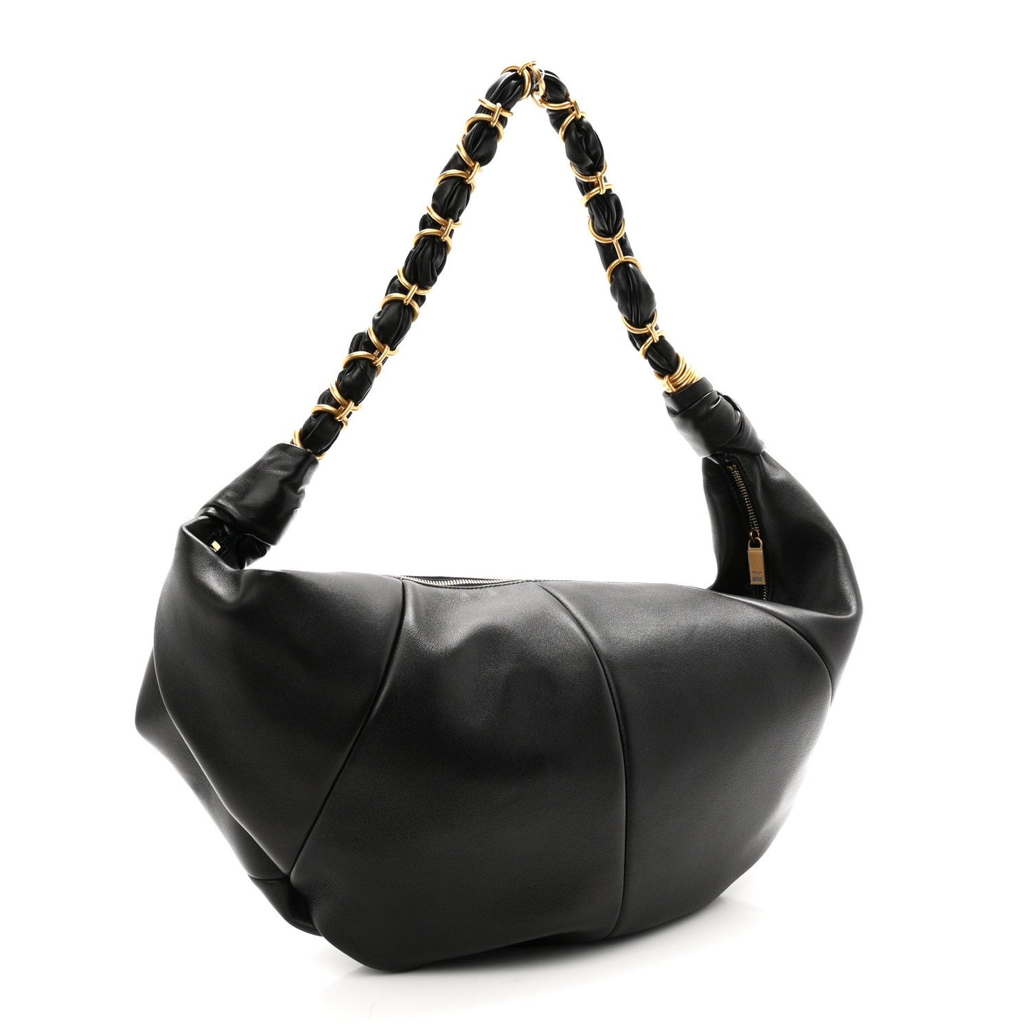 Saint Laurent Lambskin Small Amalia Hobo Black