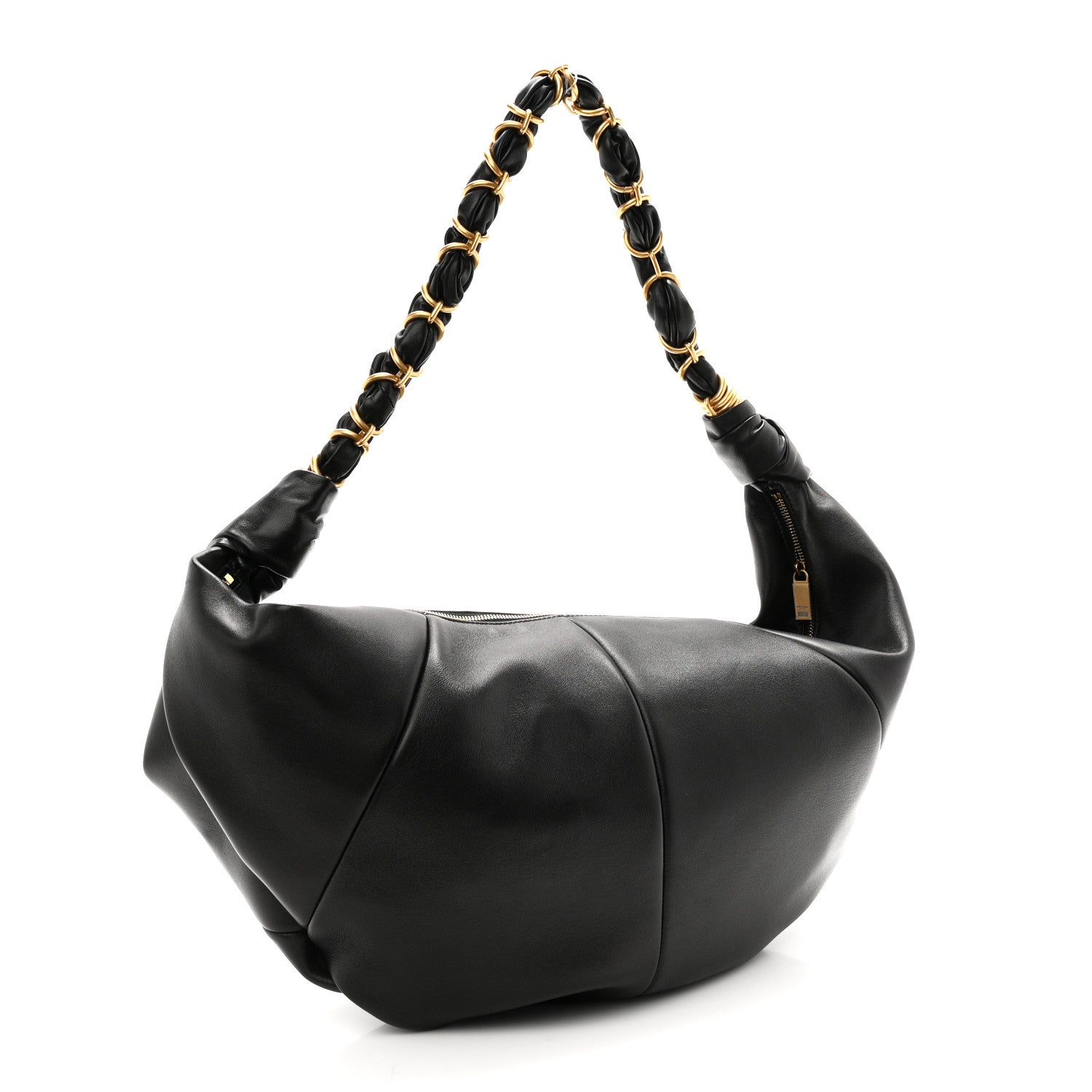 Saint Laurent Lambskin Small Amalia Hobo Black