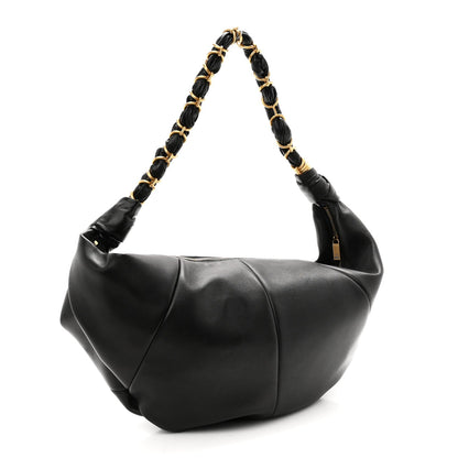 Saint Laurent Lambskin Small Amalia Hobo Black