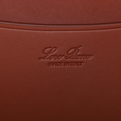 Loro Piana embossing and Made in Italy on dark brown calfskin