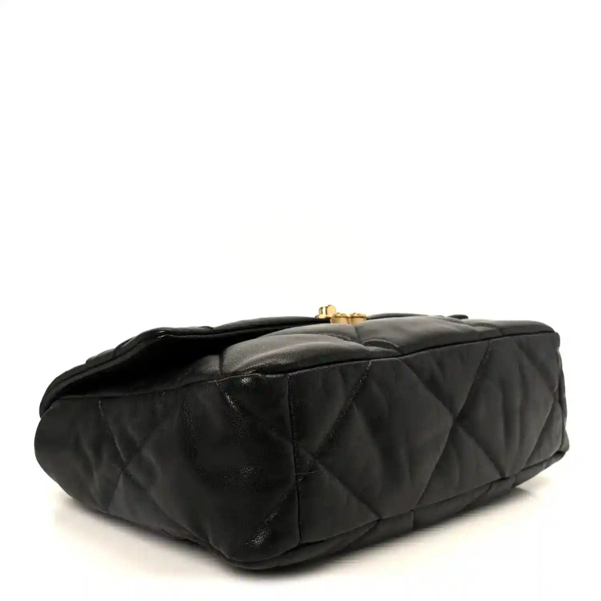Chanel 19 Large Flap Bag in Black Quilted Goatskin Leather - NEESTRA