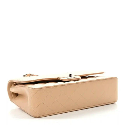 Chanel Beige Caviar Quilted Medium Double Flap Shoulder Bag - NEESTRA