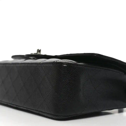 Chanel Black Caviar Quilted Leather Medium Double Flap Bag - NEESTRA