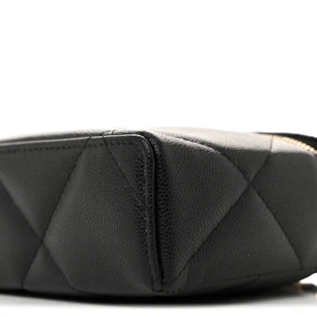 Chanel Black Caviar Quilted Leather Slim Vanity With Gold Chain - NEESTRA