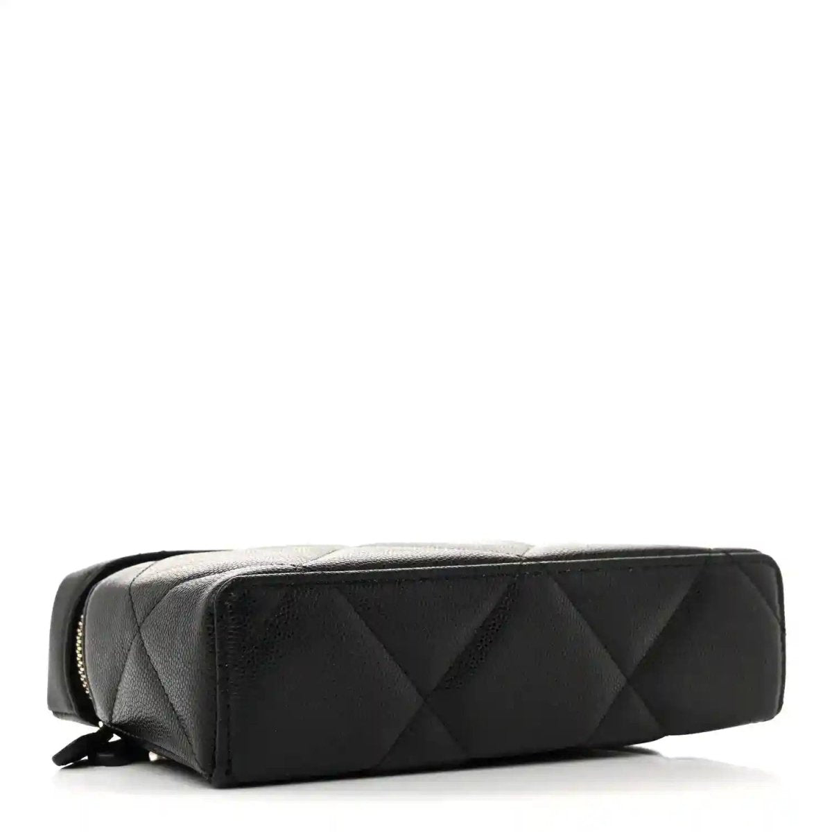 Chanel Black Caviar Quilted Leather Slim Vanity With Gold Chain - NEESTRA