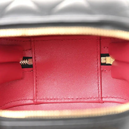 Chanel Black Lambskin Quilted CC Bubble Vanity Chain Case - NEESTRA