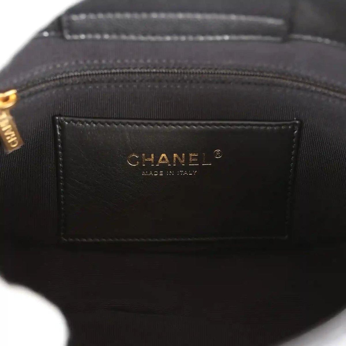 Chanel Black Shiny Caviar Hobo Bag With Brushed Gold Hardware - NEESTRA
