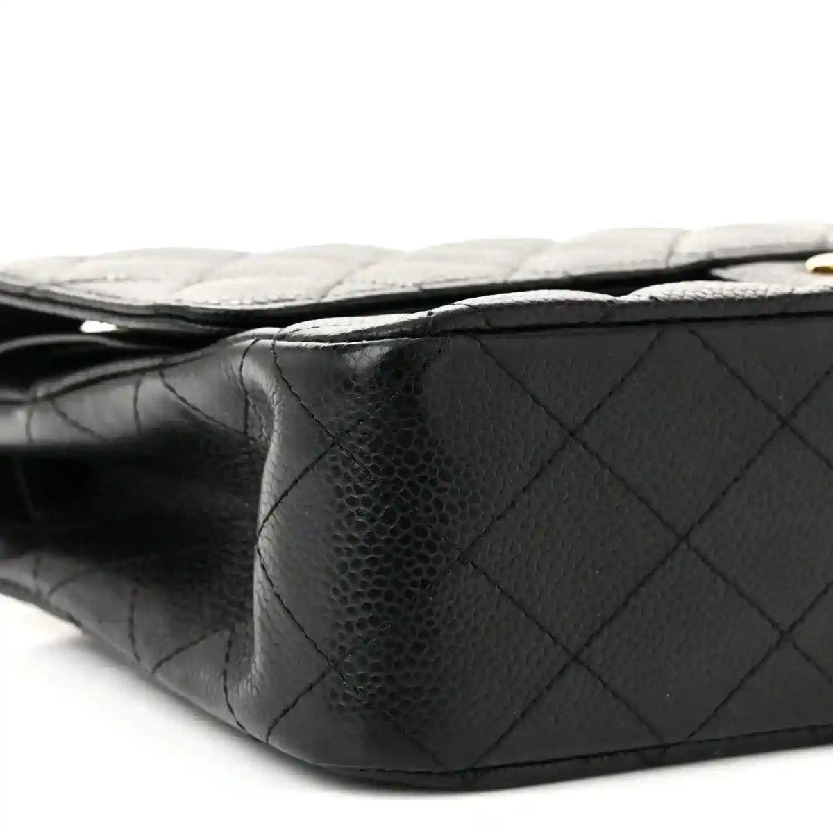 Chanel Caviar Quilted Medium Double Flap Bag Black Gold - NEESTRA