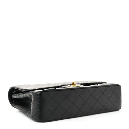 Chanel Caviar Quilted Medium Double Flap Bag Black Gold - NEESTRA