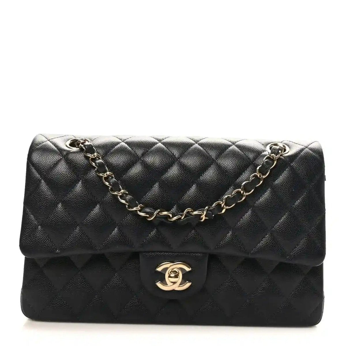 Chanel Caviar Quilted Medium Double Flap Bag in Navy Blue - NEESTRA