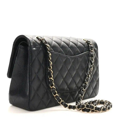 Chanel Caviar Quilted Medium Double Flap Bag in Navy Blue - NEESTRA