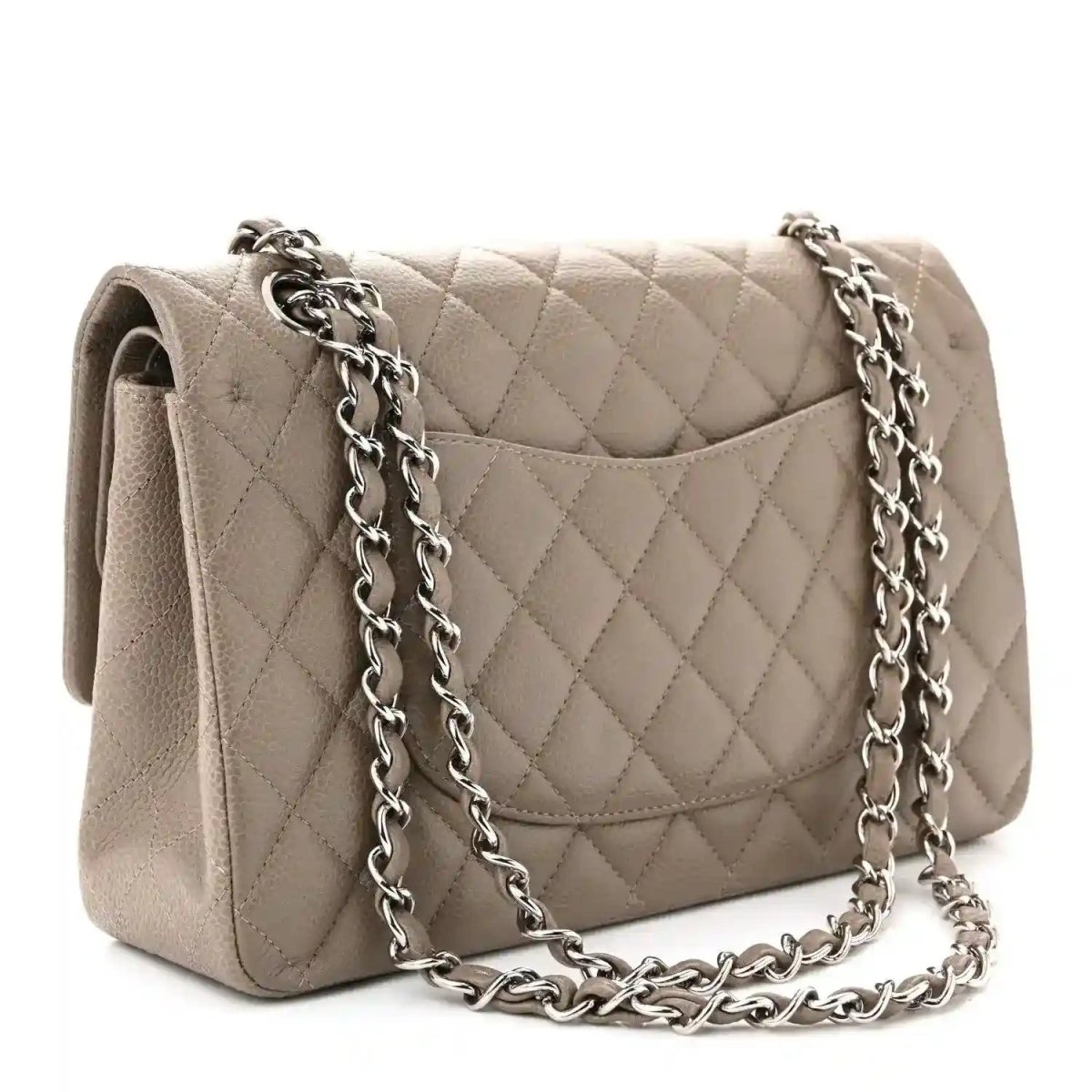 Chanel Caviar Quilted Medium Double Flap Bag in Taupe - NEESTRA