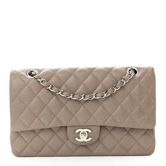 Chanel Caviar Quilted Medium Double Flap Bag in Taupe - NEESTRA