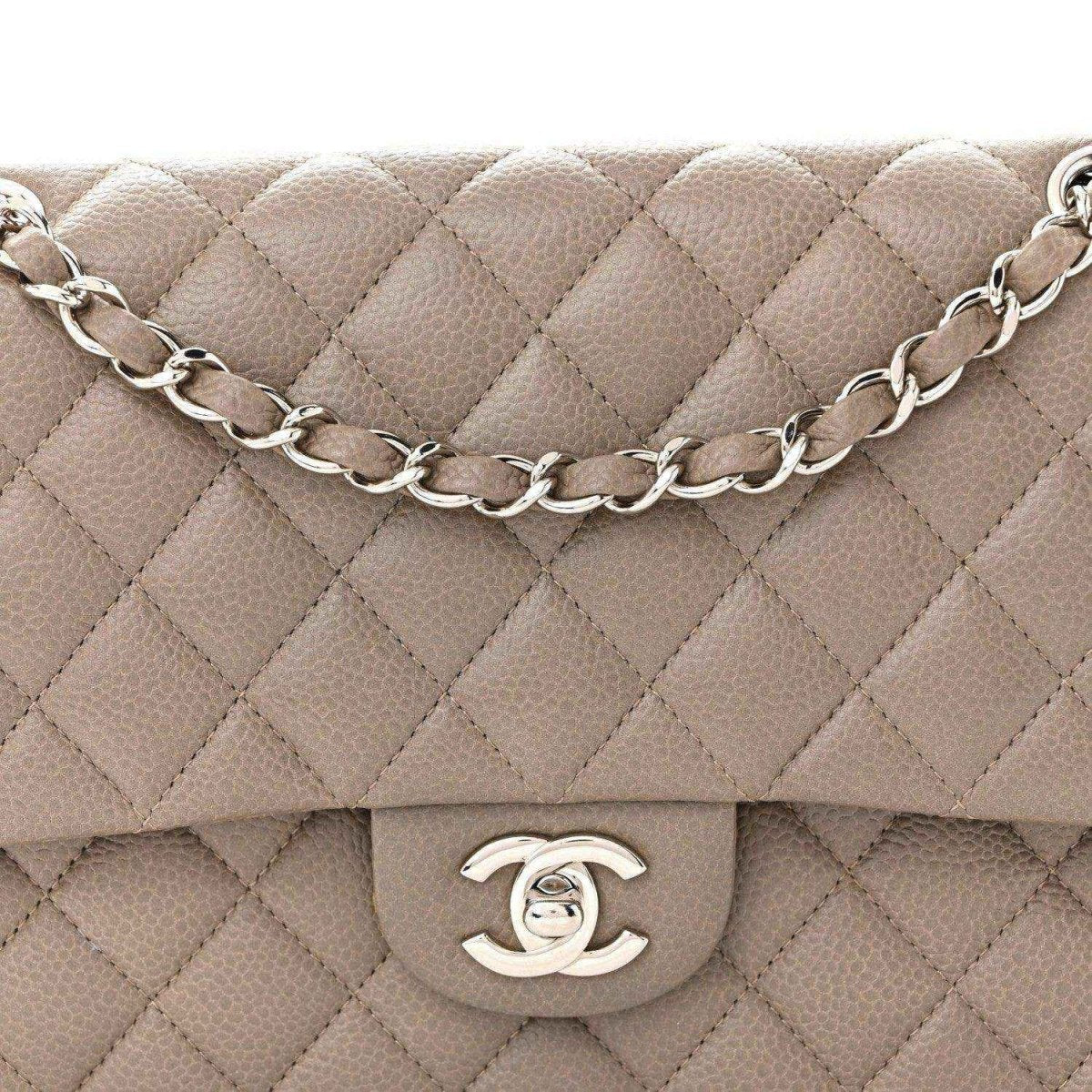 Chanel Caviar Quilted Medium Double Flap Bag in Taupe - NEESTRA