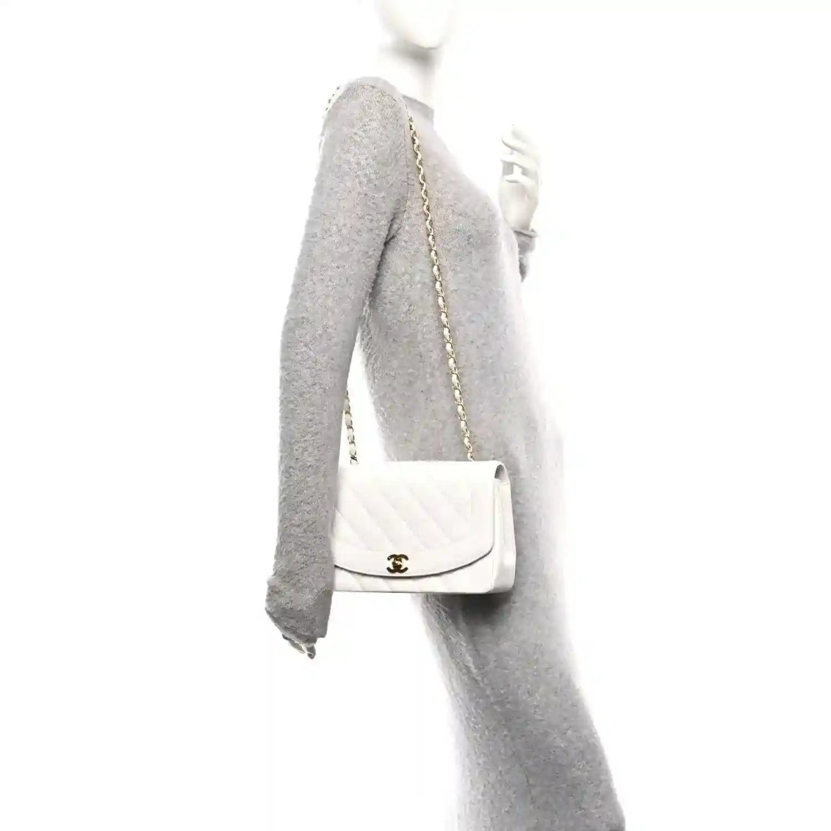 Chanel Caviar Quilted Medium Single Flap Bag in White - NEESTRA