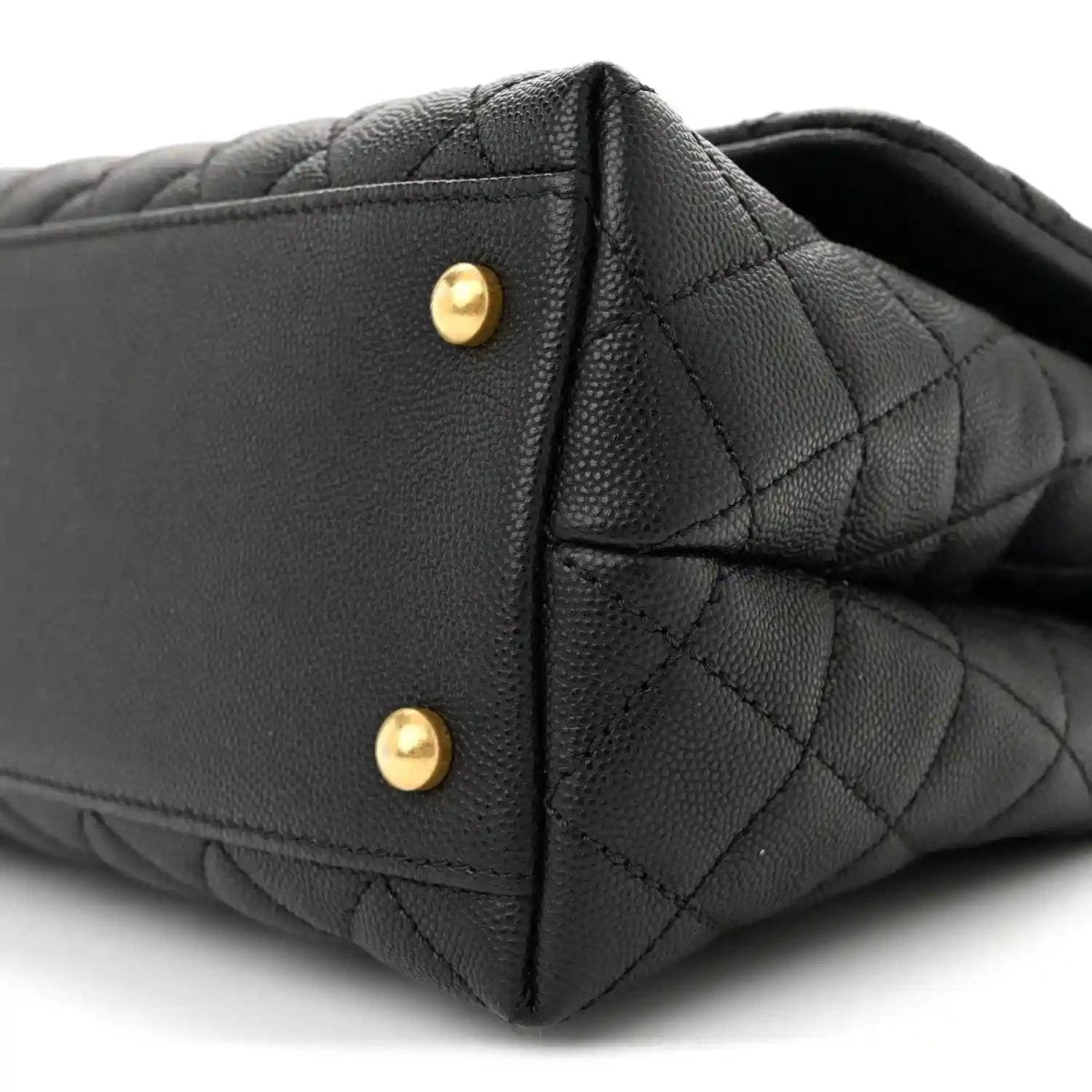 Chanel Caviar Quilted Small Coco Handle Flap Bag Black - NEESTRA