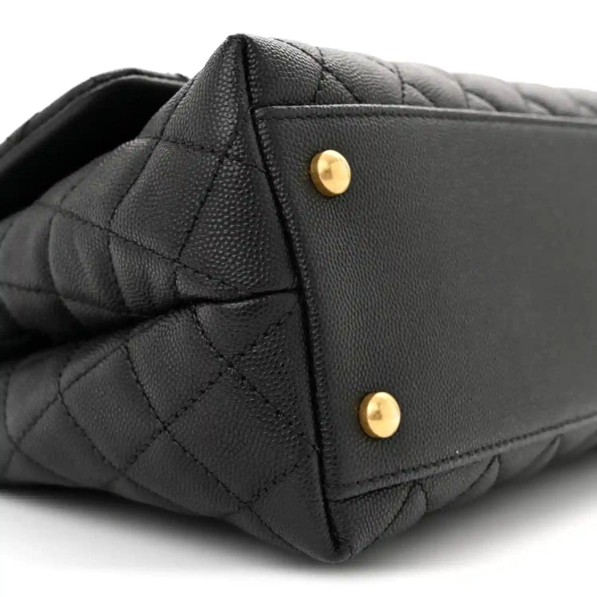 Chanel Caviar Quilted Small Coco Handle Flap Bag Black - NEESTRA