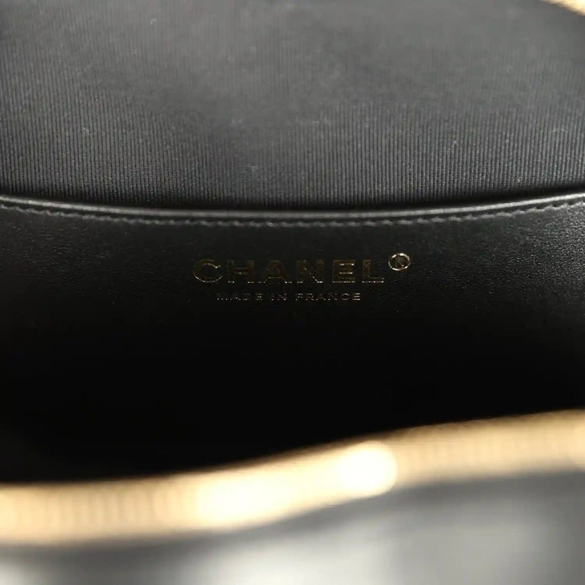 Chanel CC In Love Large Heart Bag in Black Lambskin - NEESTRA