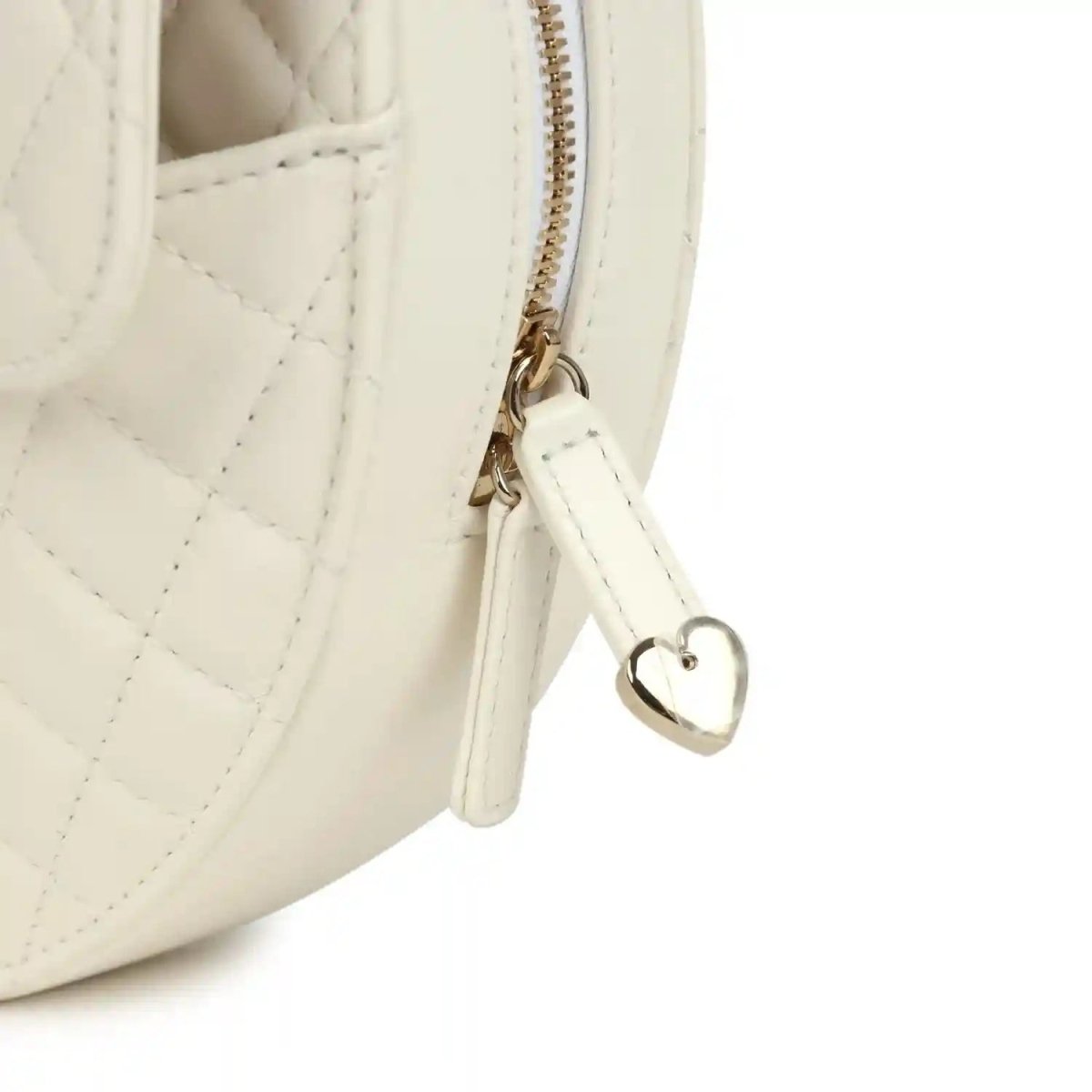 Chanel CC In Love Large Heart Bag White Lambskin Gold Hardware - NEESTRA